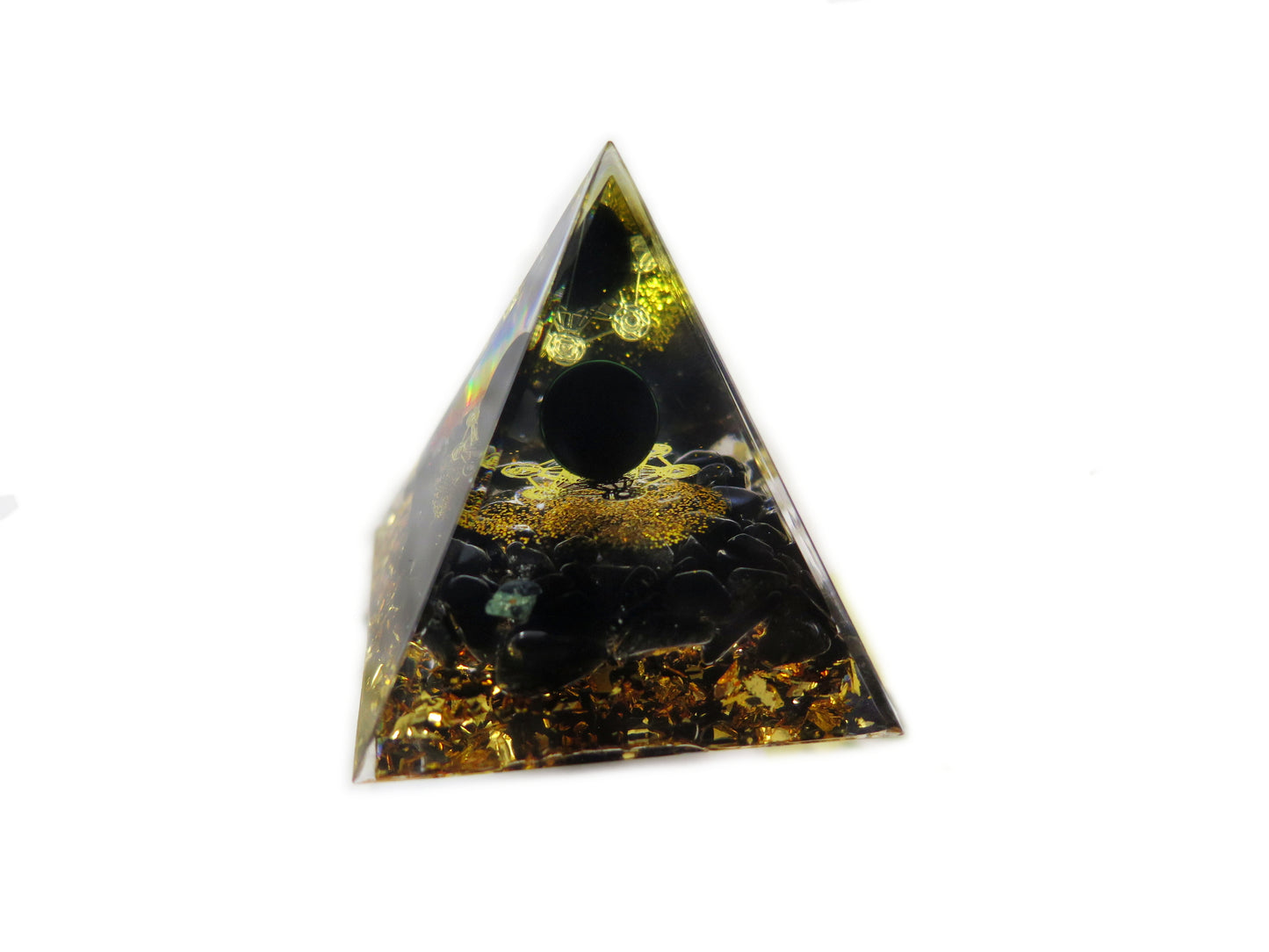 Black Obsidian Positive Energy Pyramid - Crystal Pyramid