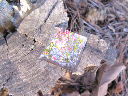 Real flowers arrangement house decor, Paperweight Resin pyramid