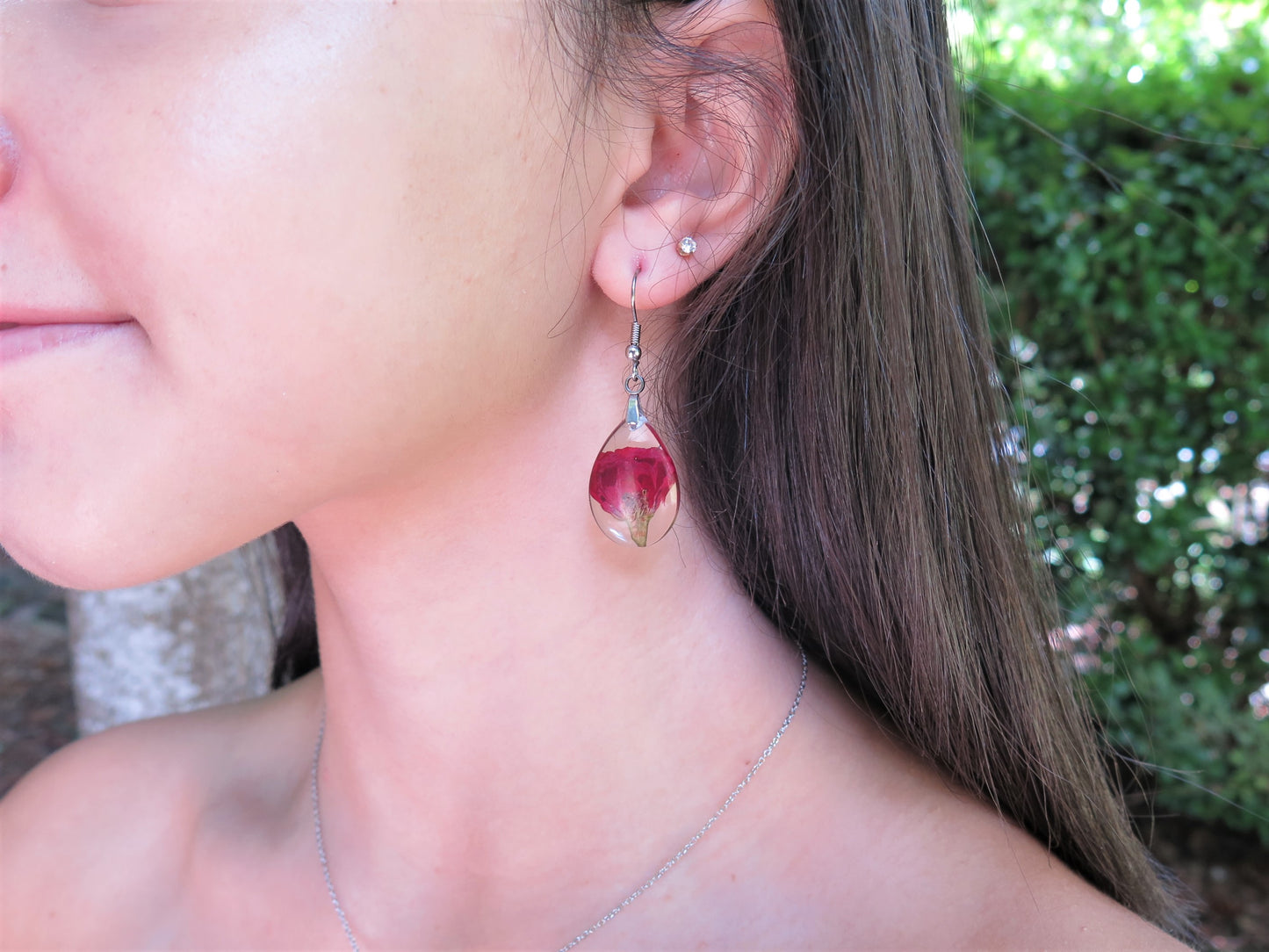 Botanical Resin Earrings, Real Flowers jewelry, Pressed Flowers handcrafted earrings