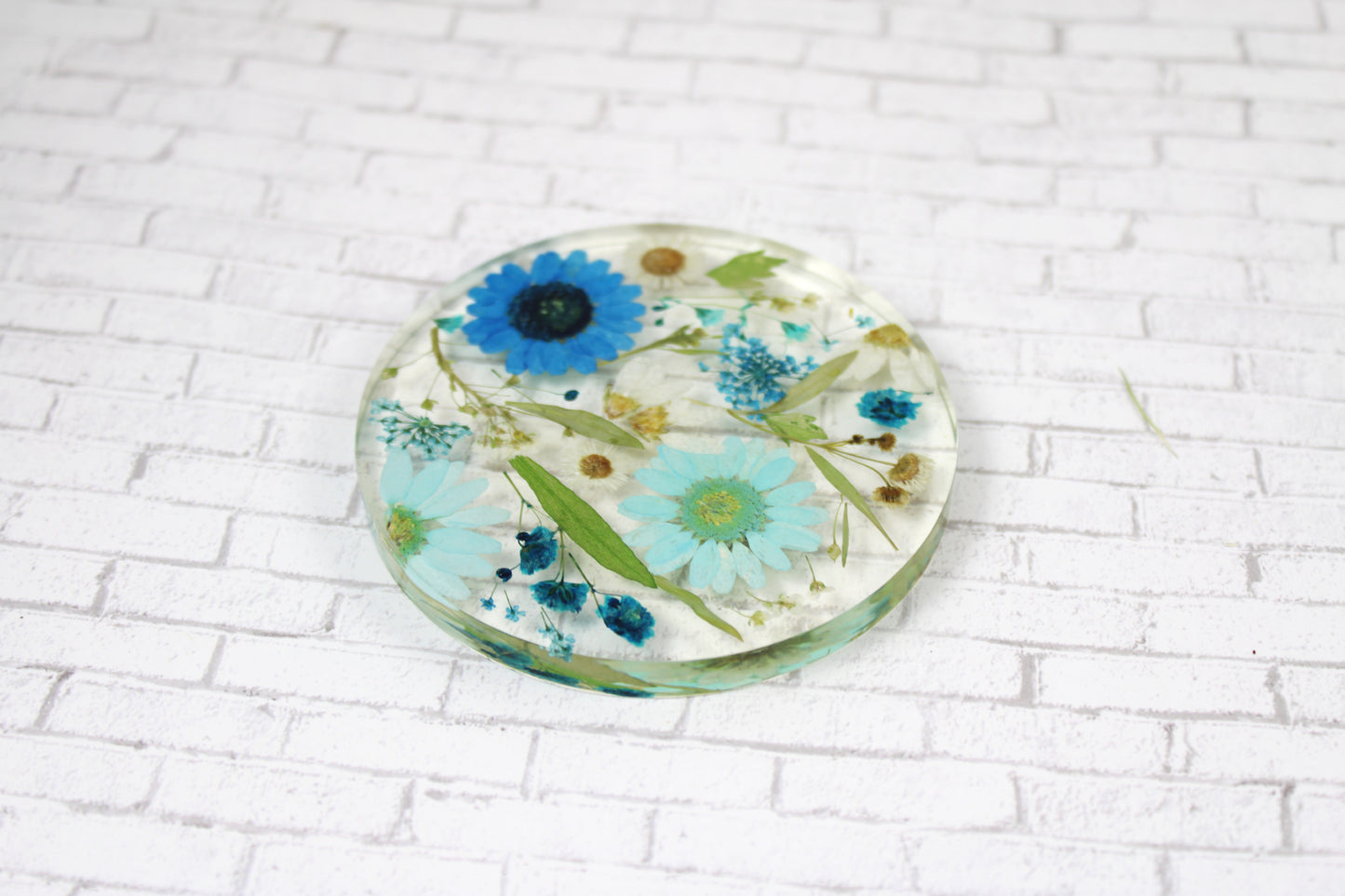 Real flower resin coaster drinkware housewarming gift