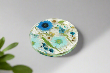 Real flower resin coaster drinkware housewarming gift