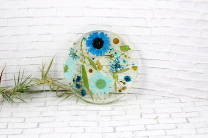 Real flower resin coaster drinkware housewarming gift