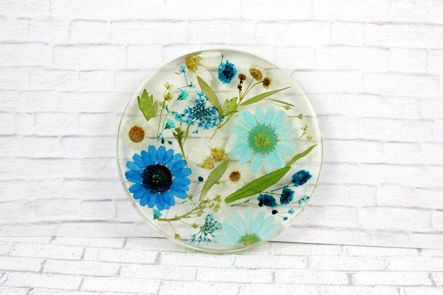 Real flower resin coaster drinkware housewarming gift