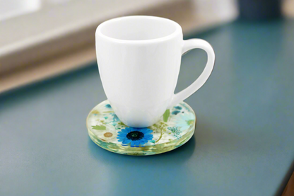 Real flower resin coaster drinkware housewarming gift