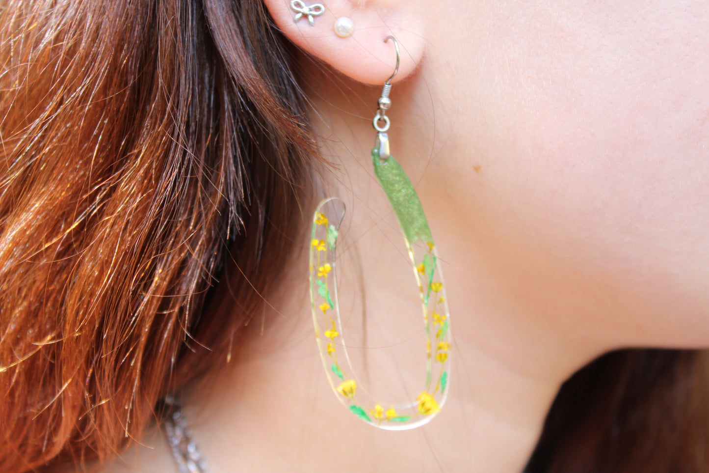 Statement Earrings with Dried flowers