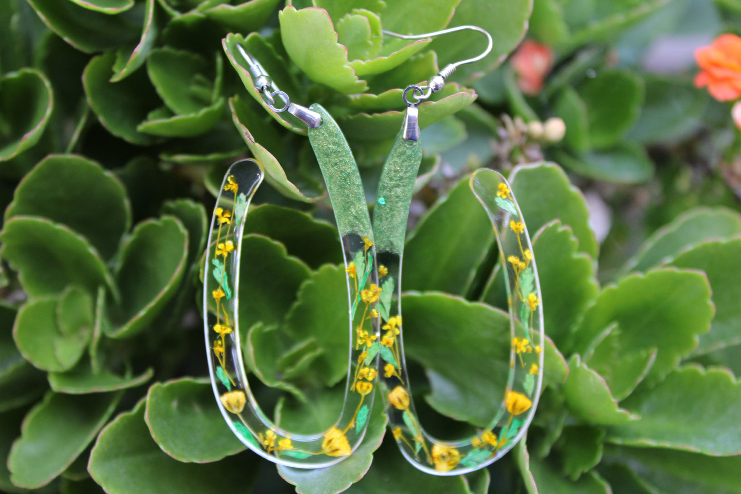 Statement Earrings with Dried flowers