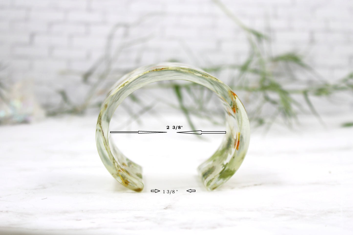Handmade Flower Cuff Bracelet | Pressed Flower Bangle