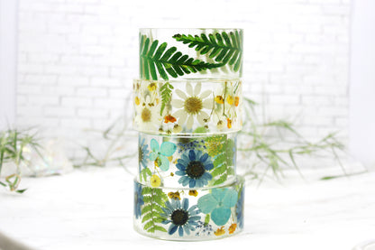 Real Daisy Resin Cuff Bracelet | Pressed Flower Resin Bangle