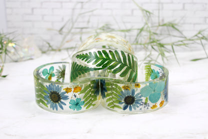 Handmade Flower Cuff Bracelet | Pressed Flower Bangle