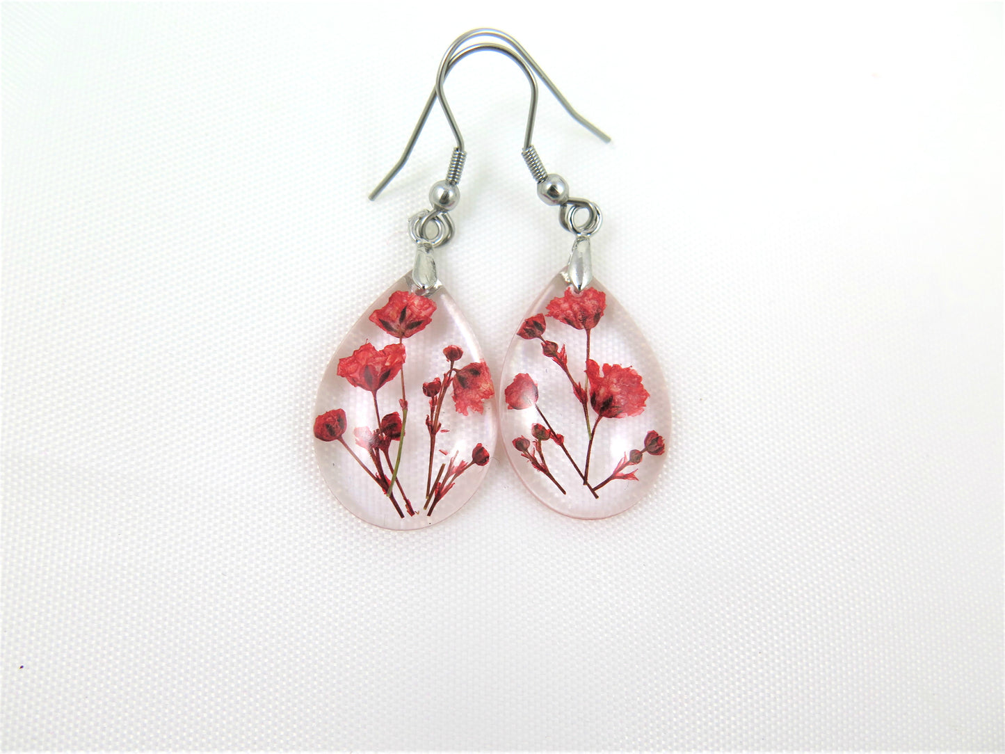 Botanical Resin Earrings, Real Flowers jewelry, Pressed Flowers handcrafted earrings