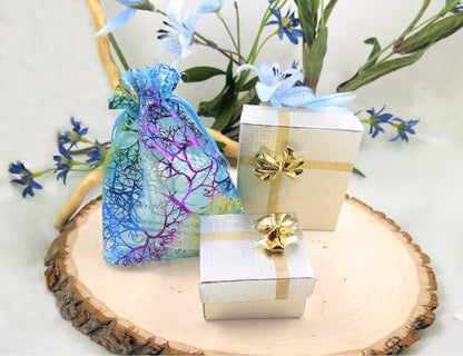 Handmade Flower Resin Necklace, Blue Hydrangea flower jewelry