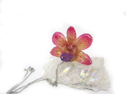 Orchid Nobile Dendrobium Nature jewelry Handmade necklace