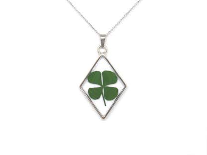 Four leaf clover resin necklace