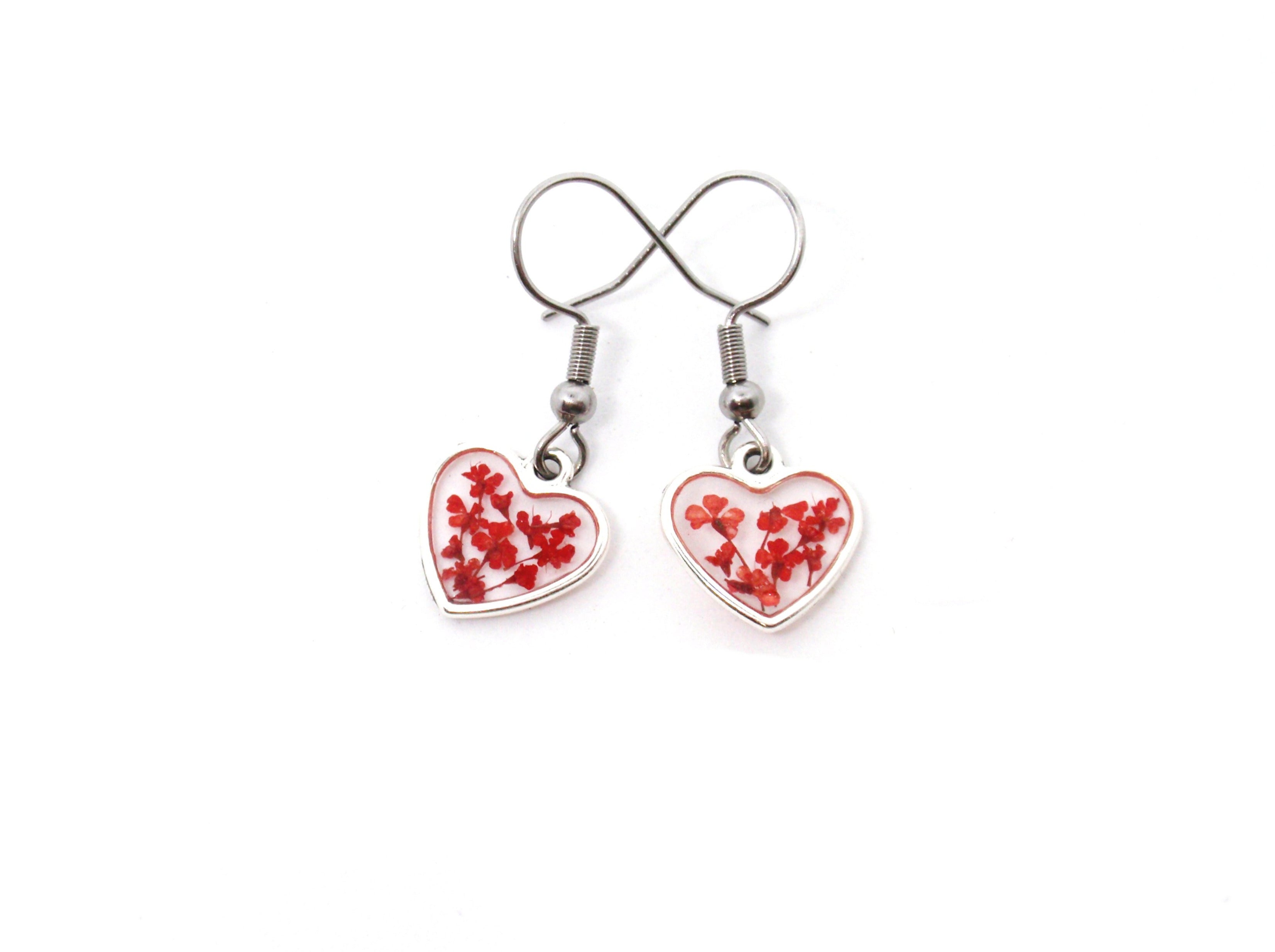 Real Red Rose Hoop Earrings, Real Flower Jewelry, 925 Sterling Silver –  Floral Neverland