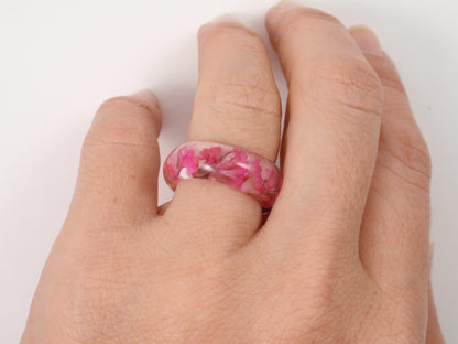 Real flower Resin ring, Nature ring, Flower jewelry, Pressed flowers jewelry