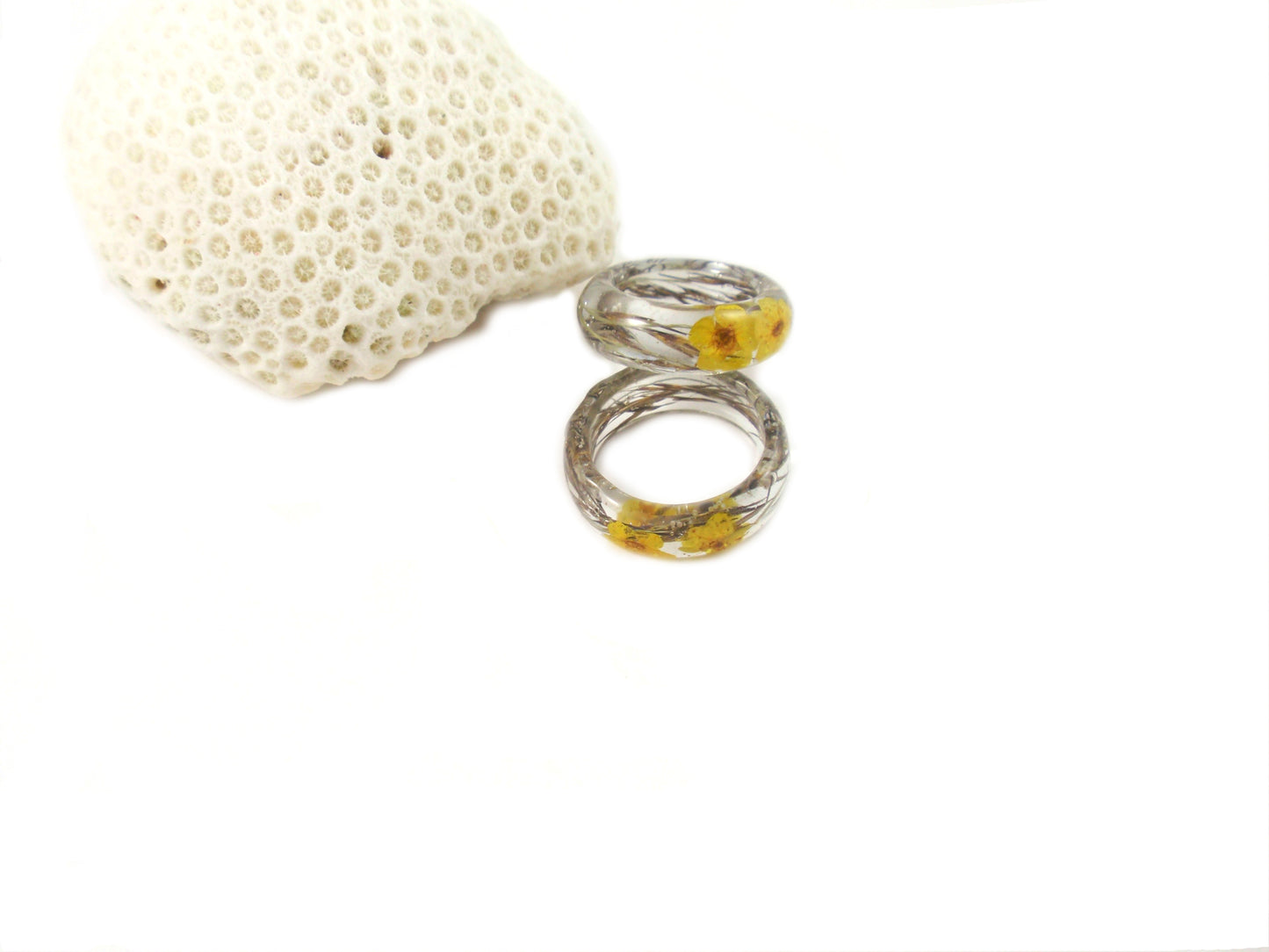 Nature ring, Real flower Resin ring, botanical jewelry