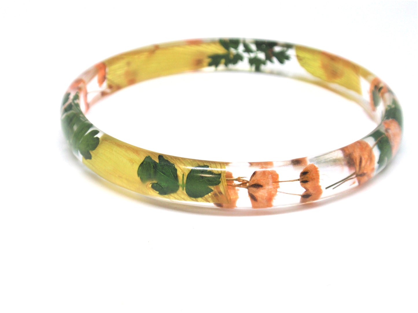 Real Flower Bracelet, Skinny Stacking Bangle Autumn jewelry