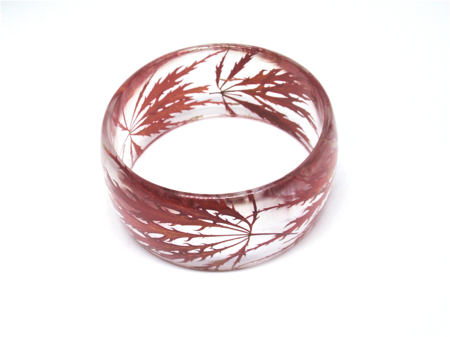 Japanese maple leaves bracelet, Handmade Resin Bangle