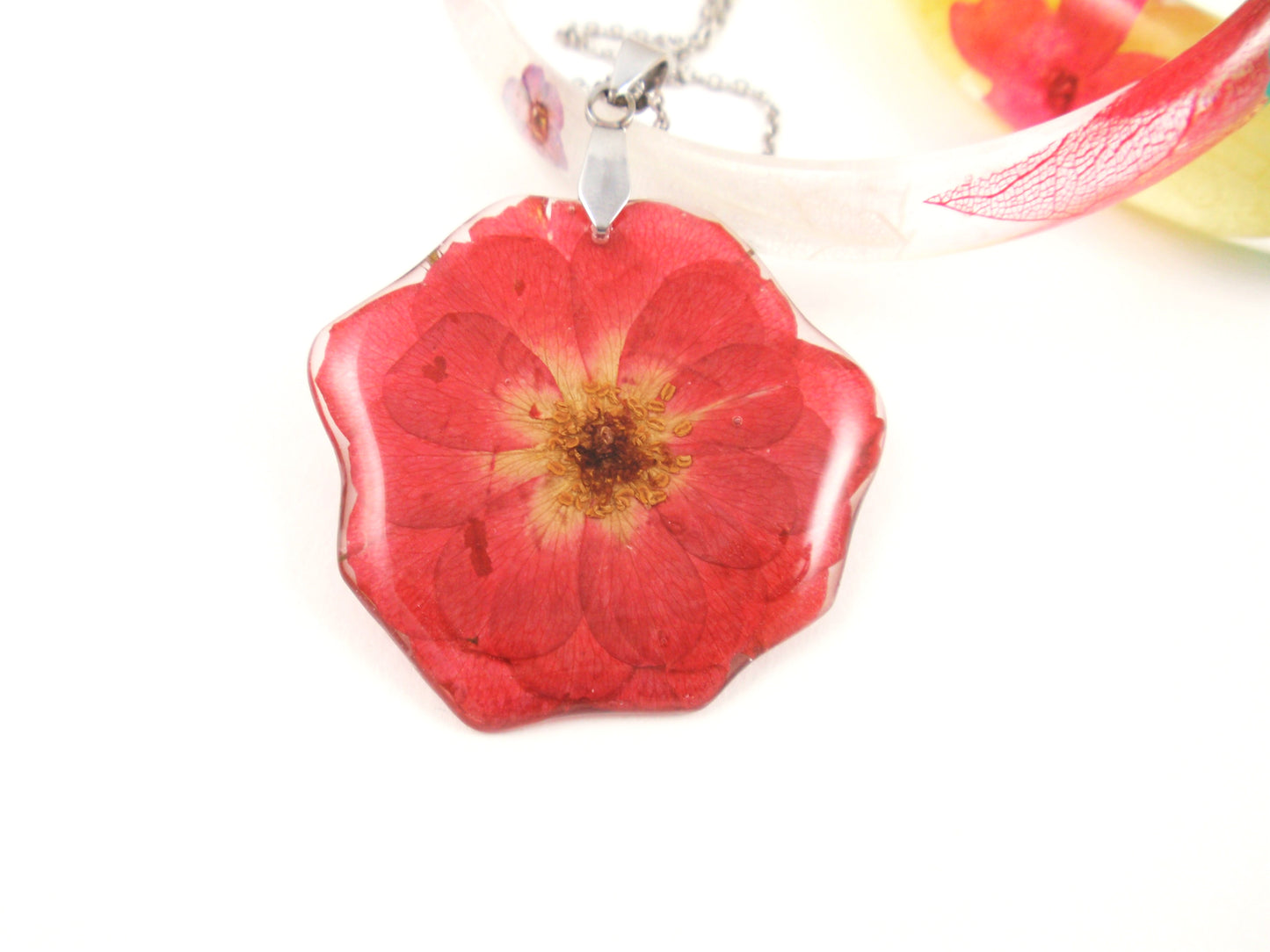 red rose statement necklace Birth Month flower June 