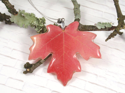 Maple leaf necklace , autumn jewelry