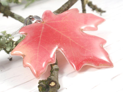 Maple leaf necklace , autumn jewelry