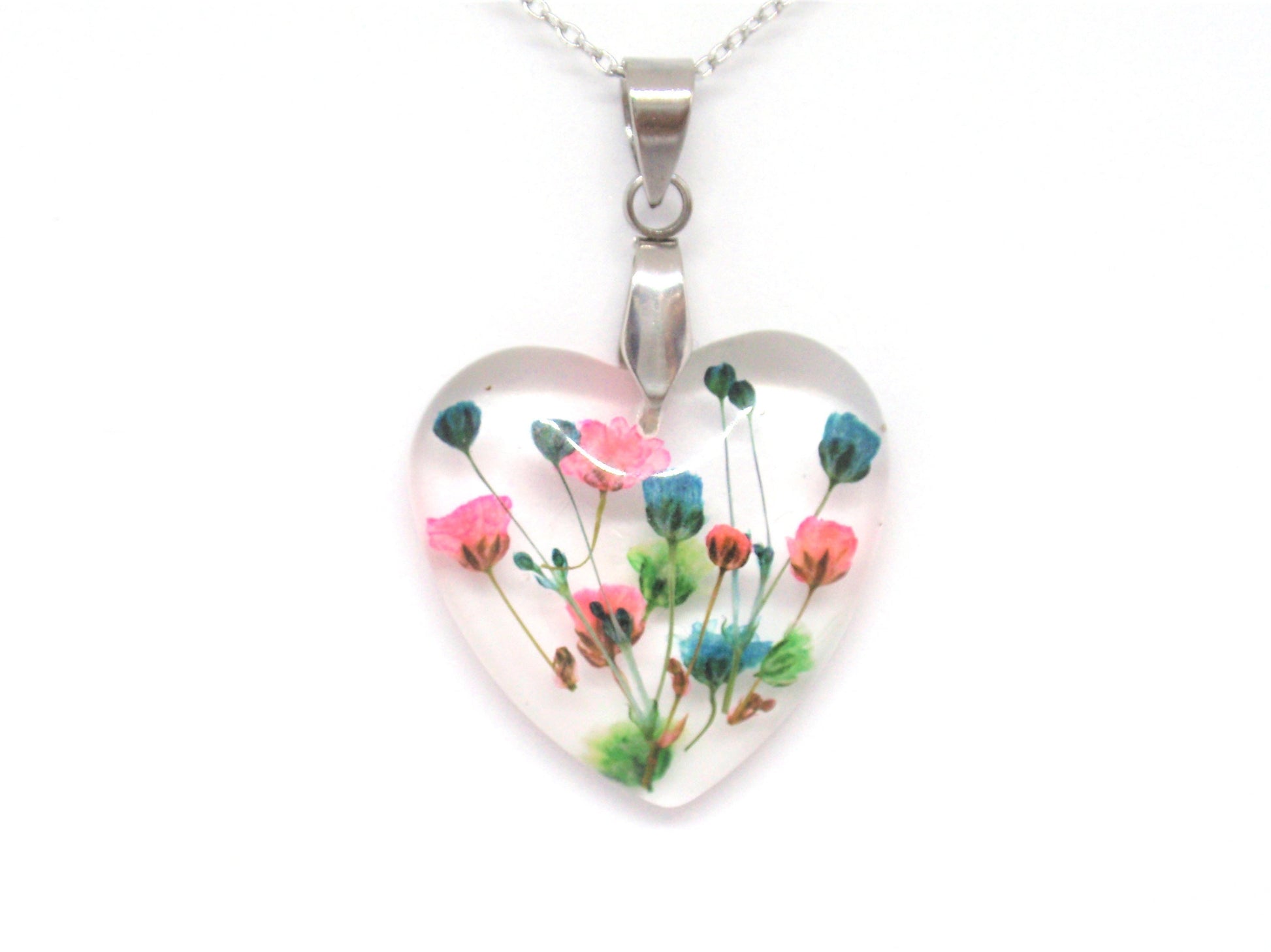 Handmade pressed flower necklace