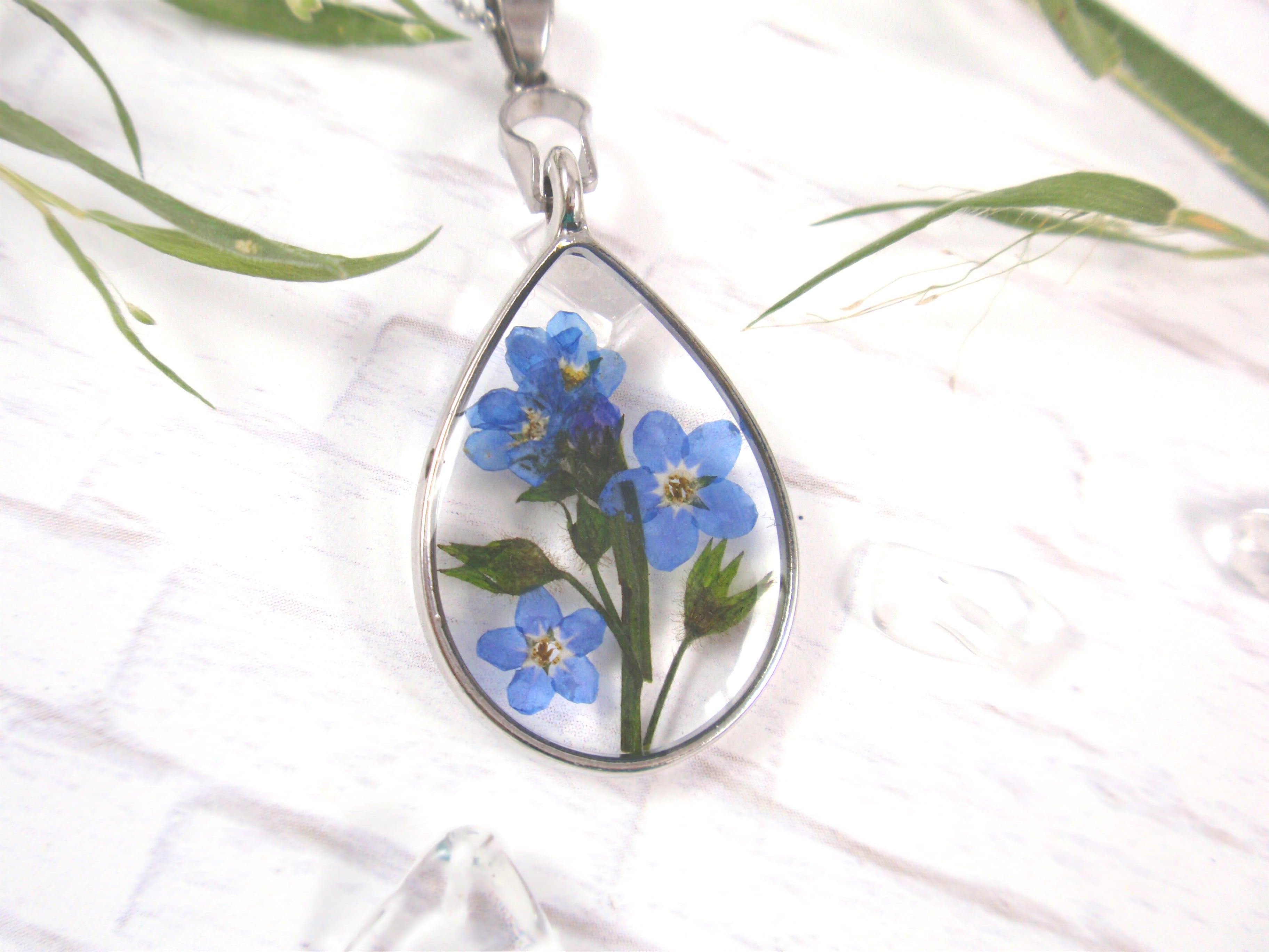 Hand Cast Pressed Flower Necklace | Fern