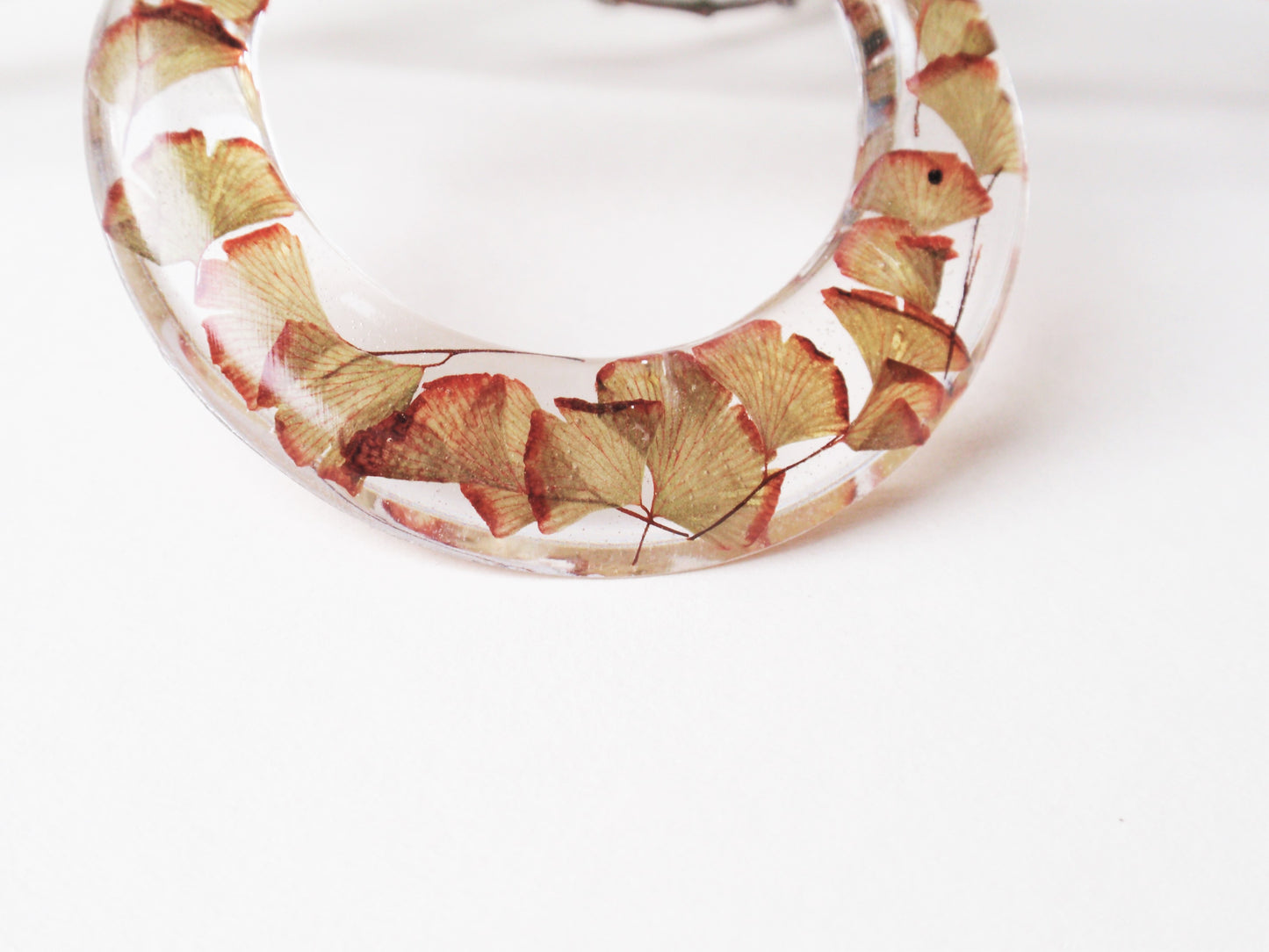 Handmade Maidenhair fern hoop necklace
